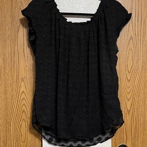 LC Lauren Conrad Elegant Black Textured Blouse
